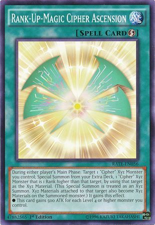 Rank-Up-Magic Cipher Ascension - RATE-EN056 - Common 1st Edition Raging Tempest 1st Edition Singles (espanol)
