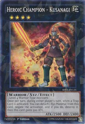 Heroic Champion - Kusanagi - BP03-EN125 - Shatterfoil Rare 1st Edition Battle Pack 3: Monster League Shatterfoil Rare 1st Edition Singles
