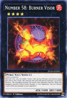 Number 58: Burner Visor - DUEA-EN094 - Common 1st Edition Duelist Alliance 1st Edition Singles (espanol)