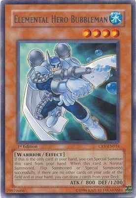 Elemental Hero Bubbleman - CRV-EN014 - Rare 1st Edition Cybernetic Revolution [CRV] 1st Edition Singles