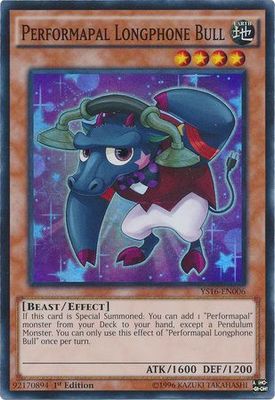 Performapal Longphone Bull - YS16-EN006 - Super Rare 1st Edition Starter Deck Yuya 1st Edition Singles