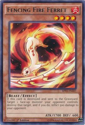 Fencing Fire Ferret - BP03-EN107 - Rare 1st Edition Battle Pack 3: Monster League 1st Edition Singles