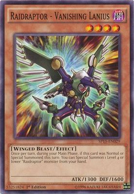 Raidraptor - Vanishing Lanius - SP15-EN029 - Common 1st Edition Star Pack ARC-V Singles