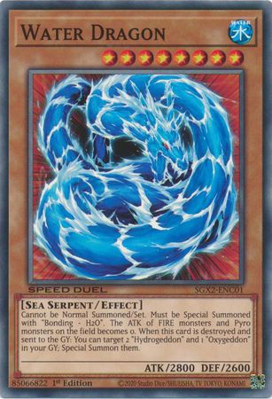 Water Dragon - SGX2-ENC01 - Common 1st Edition Speed Duel GX: Midterm Paradox Box Singles