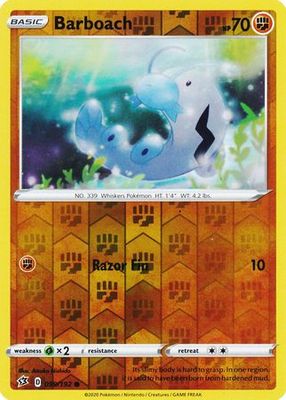 Barboach - 099/192 - Common Reverse Holo Sword &amp; Shield: Rebel Clash Reverse Holo Singles (Español)