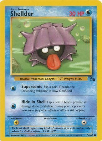 Shellder - 54/62 - Common Unlimited Fossil Unlimited Singles