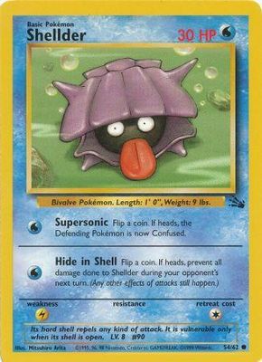 Shellder - 54/62 - Common Unlimited Fossil Unlimited Singles