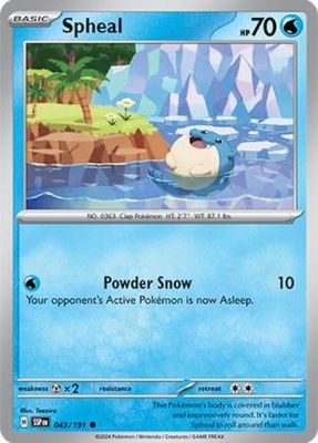 Spheal - 043/191 - Common Scarlet &amp; Violet: Surging Sparks Singles