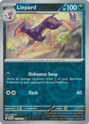 Liepard - 115/182 - Common Reverse Holo Scarlet &amp; Violet: Paradox Rift Reverse Holo Singles