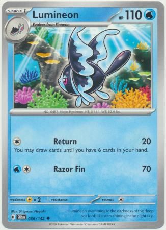 Lumineon - 036/142 - Uncommon Scarlet &amp; Violet: Stellar Crown Singles