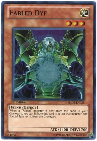 Fabled Dyf - HA03-EN036 - Super Rare 1st Edition Hidden Arsenal 3 [HA03] 1st Edition Singles