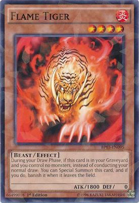 Flame Tiger - BP03-EN095 - Shatterfoil Rare 1st Edition Battle Pack 3: Monster League Shatterfoil Rare 1st Edition Singles
