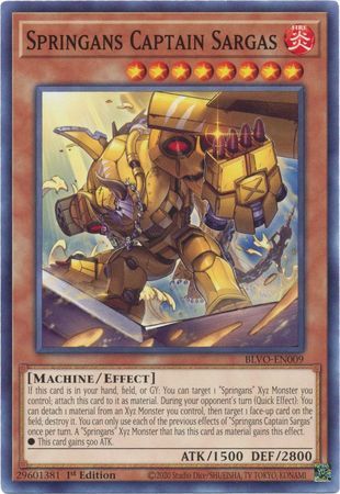 Springans Captain Sargas - BLVO-EN009 - Common 1st Edition Blazing Vortex 1st Edition Singles