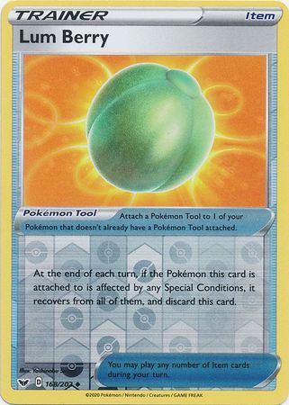 Lum Berry - 168/202 - Uncommon Reverse Holo Sword &amp; Shield (Base Set) Reverse Holo Singles