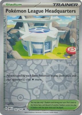 Pokemon League Headquarters - 192/197 - Uncommon Reverse Holo Scarlet &amp; Violet: Obsidian Flames Reverse Holo Singles