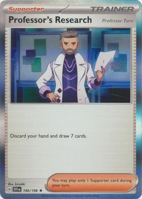 Professor&#39;s Research (Professor Turo) - 190/198 - Holo Rare Scarlet &amp; Violet (Base Set) Singles