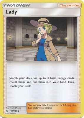 Lady - 109/131 - Uncommon Sun &amp; Moon: Forbidden Light Singles