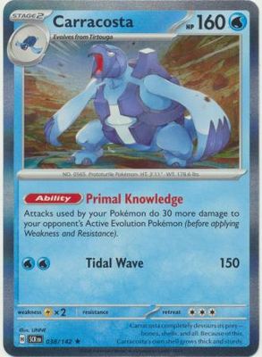 Carracosta - 038/142 - Holo Rare Scarlet &amp; Violet: Stellar Crown Singles