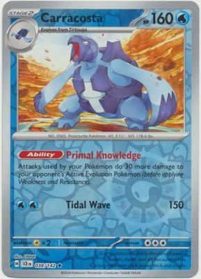Carracosta - 038/142 - Reverse Holo Rare Scarlet &amp; Violet: Stellar Crown Reverse Singles