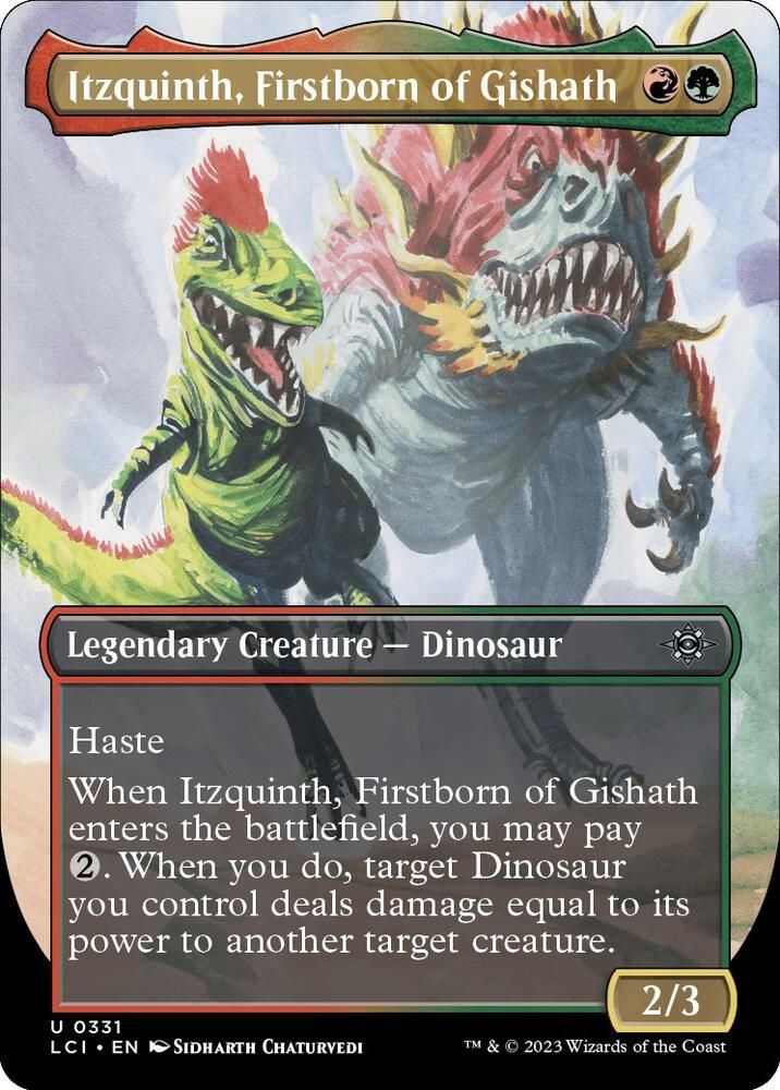 Itzquinth, Firstborn of Gishath 0331 - Borderless Foil The Lost Caverns of Ixalan Collector Booster Foil Singles