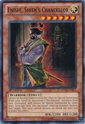 Enishi, Shien&#39;s Chancellor - SDWA-EN011 - Common 1st Edition Structure Deck: Samurai Warlords 1st Edition Singles (espanol)