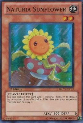 Naturia Sunflower - HA03-EN011 - Super Rare 1st Edition Hidden Arsenal 3 [HA03] 1st Edition Singles