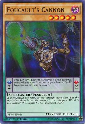 Foucault&#39;s Cannon - PEVO-EN024 - Super Rare 1st Edition Pendulum Evolution Singles
