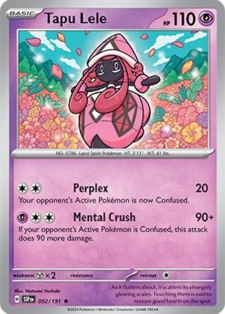 Tapu Lele - 092/191 - Holo Rare Scarlet &amp; Violet: Surging Sparks Singles