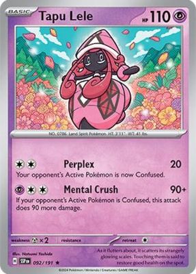 Tapu Lele - 092/191 - Holo Rare Scarlet &amp; Violet: Surging Sparks Singles