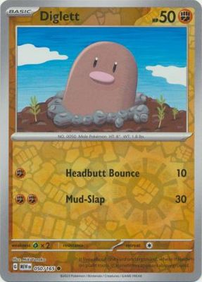 Diglett - 050/165 - Common Reverse Holo Scarlet &amp; Violet 151 Reverse Holo Singles