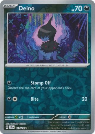 Deino - 117/191 - Common Reverse Holo Scarlet &amp; Violet: Surging Sparks Reverse Singles