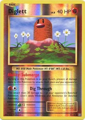 Diglett - 55/108 - Common Reverse Holo XY: Evolutions Reverse Holo Singles