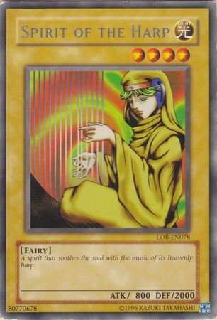 Spirit of the Harp - LOB-EN078 - Rare Unlimited Legend Of Blue Eyes White Dragon [LOB] Unlimited Singles