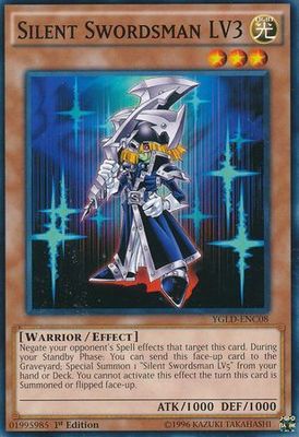 Silent Swordsman LV3 - YGLD-ENC08 - Common 1st Edition Yugi&#39;s Gadget Deck 1st Edition (YGLD-ENC)