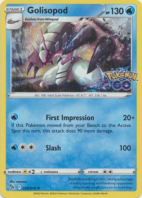 Golisopod - 026/078 - Holo Rare Pokemon Go Singles