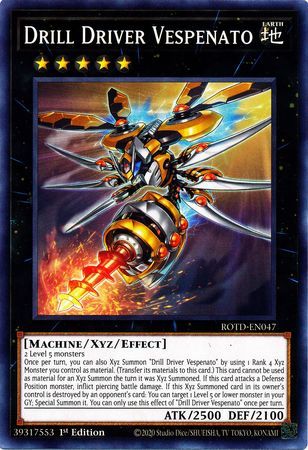 Drill Driver Vespenato - ROTD-EN047 - Common 1st Edition Rise of the Duelist [ROTD] 1st Edition Singles