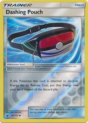 Dashing Pouch - 92/111 - Uncommon Reverse Holo Sun &amp; Moon: Crimson Invasion Reverse Holo Singles