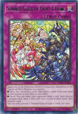 Stained Glass of Light &amp; Dark - MP22-EN230 - Rare 1st Edition 2022 Mega-Tin: Pharaoh&#39;s Gods 1st Edition Singles