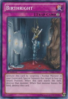 Birthright - YSKR-EN047 - Common 1st Edition Starter Deck: Kaiba Reloaded [YSKR] 1st Edition Singles