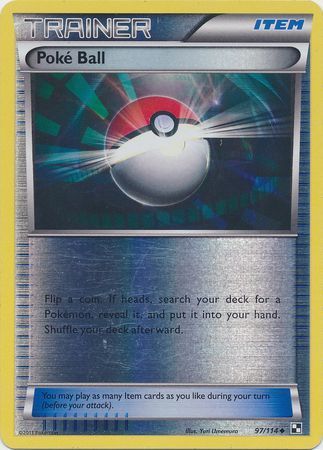 Poke Ball - 97/114 - Uncommon Reverse Holo Black &amp; White 1: (Base Set) Reverse Holo Singles