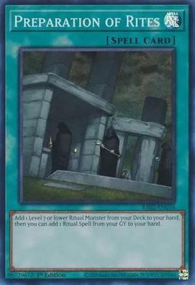 Preparation of Rites - RA02-EN056 - Super Rare 1st Edition Rarity Collection II Singles