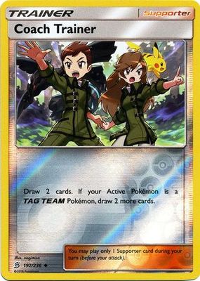 Coach Trainer - 192/236 - Uncommon Reverse Holo Sun &amp; Moon: Unified Minds Reverse Holo Singles