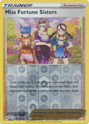 Miss Fortune Sisters - 164/196 - Uncommon Reverse Holo Sword &amp; Shield: Lost Origin Reverse Holo Singles