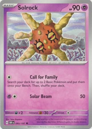 Solrock - 093/197 - Uncommon Scarlet &amp; Violet: Obsidian Flames Singles