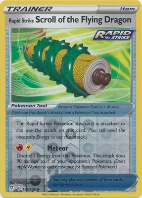 Rapid Strike Scroll of the Flying Dragon - 153/203 - Uncommon Reverse Holo Sword &amp; Shield: Evolving Skies Reverse Holo Singles
