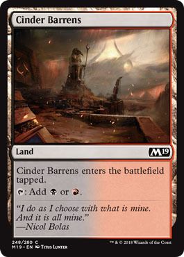 Cinder Barrens 248/280 - Magic 2019 (M19) Singles