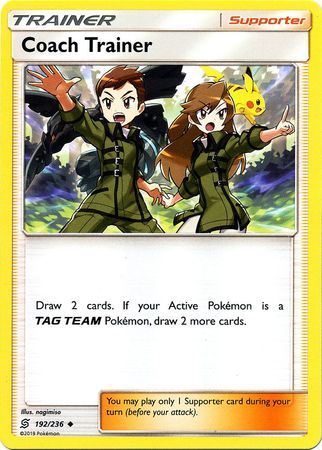 Coach Trainer - 192/236 - Uncommon Sun &amp; Moon: Unified Minds Singles
