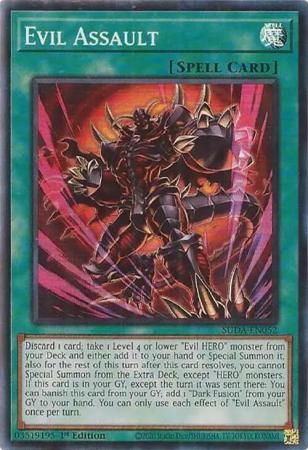 Evil Assault - SUDA-EN052 - Super Rare 1st Edition Supreme Darkness 1st Edition Singles