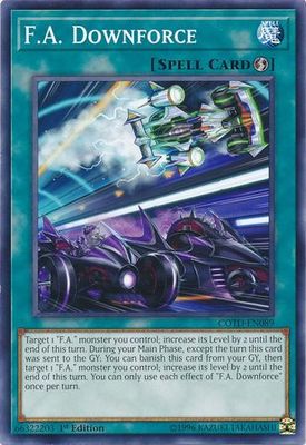 F.A. Downforce - COTD-EN089 - Common 1st Edition Code of the Duelist 1st Edition Singles (espanol)