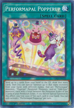 Performapal Popperup - LDS3-EN132 - Common 1st Edition Legendary Duelists: Season 3 [LDS3] 1st Edition Singles